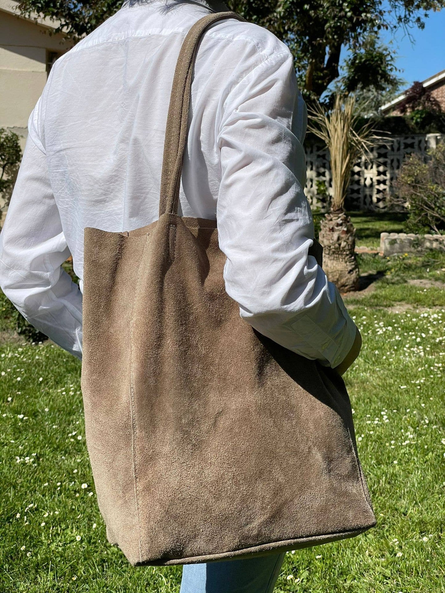 Italian Leather Bag with Quality Suede - Casual