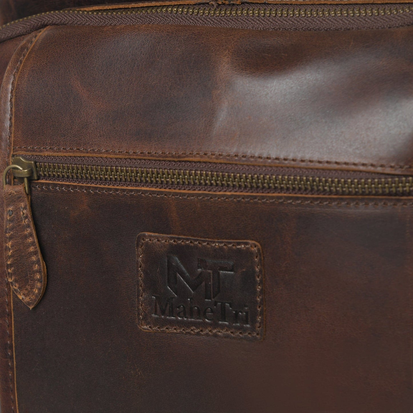 Alpha Brown Buffalo Leather Travel Backpack