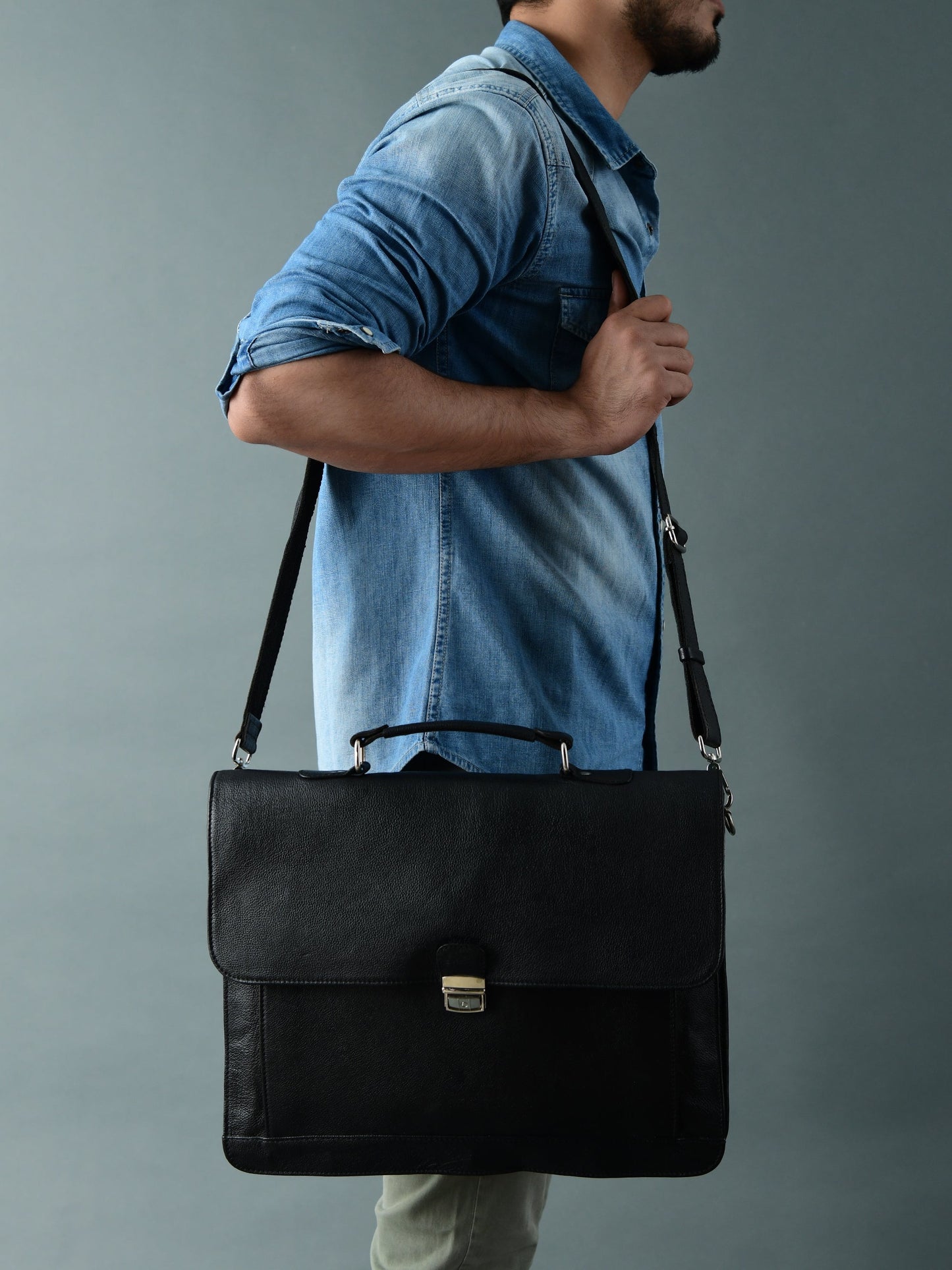 Business Attache Laptop Bag - Italian Finish