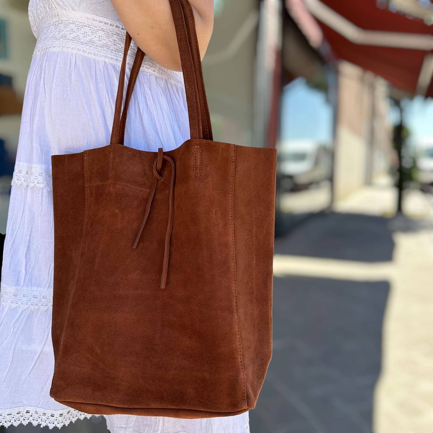 Italian Leather Bag with Quality Suede - Casual